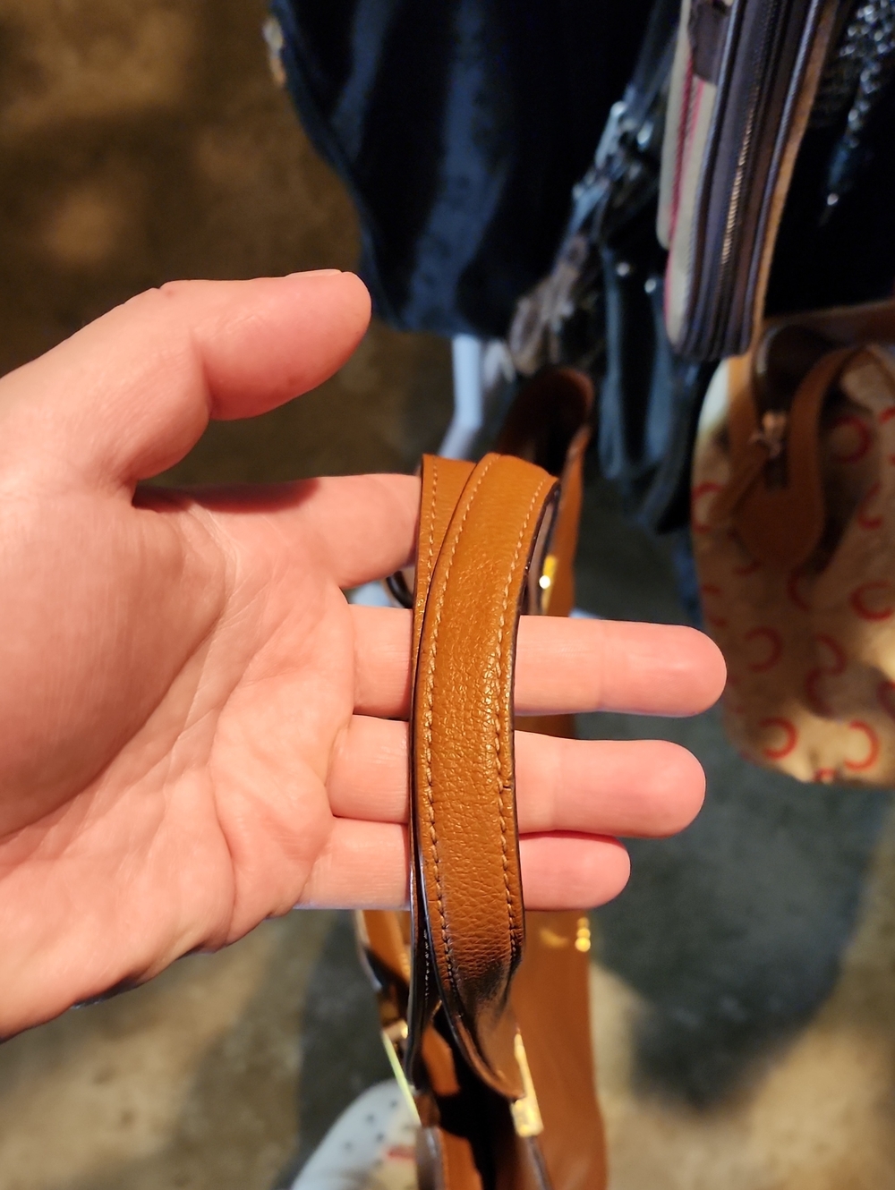 Ralph Lauren RLL Cognac Leather Tote with Gold Hardware - Clean! Large Tote! - Picture 7 of 11